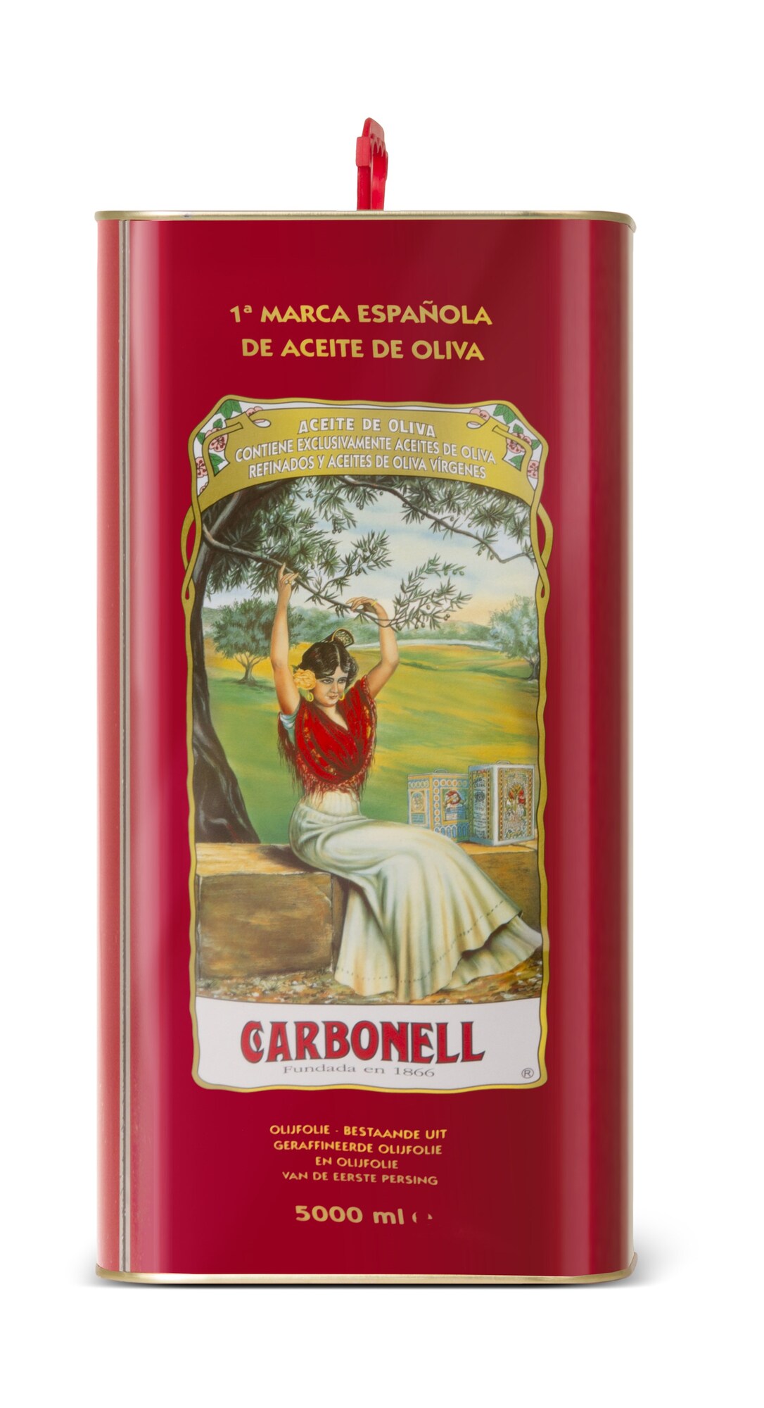 16033 Spaanse olijfolie traditioneel rood 1x5 ltr