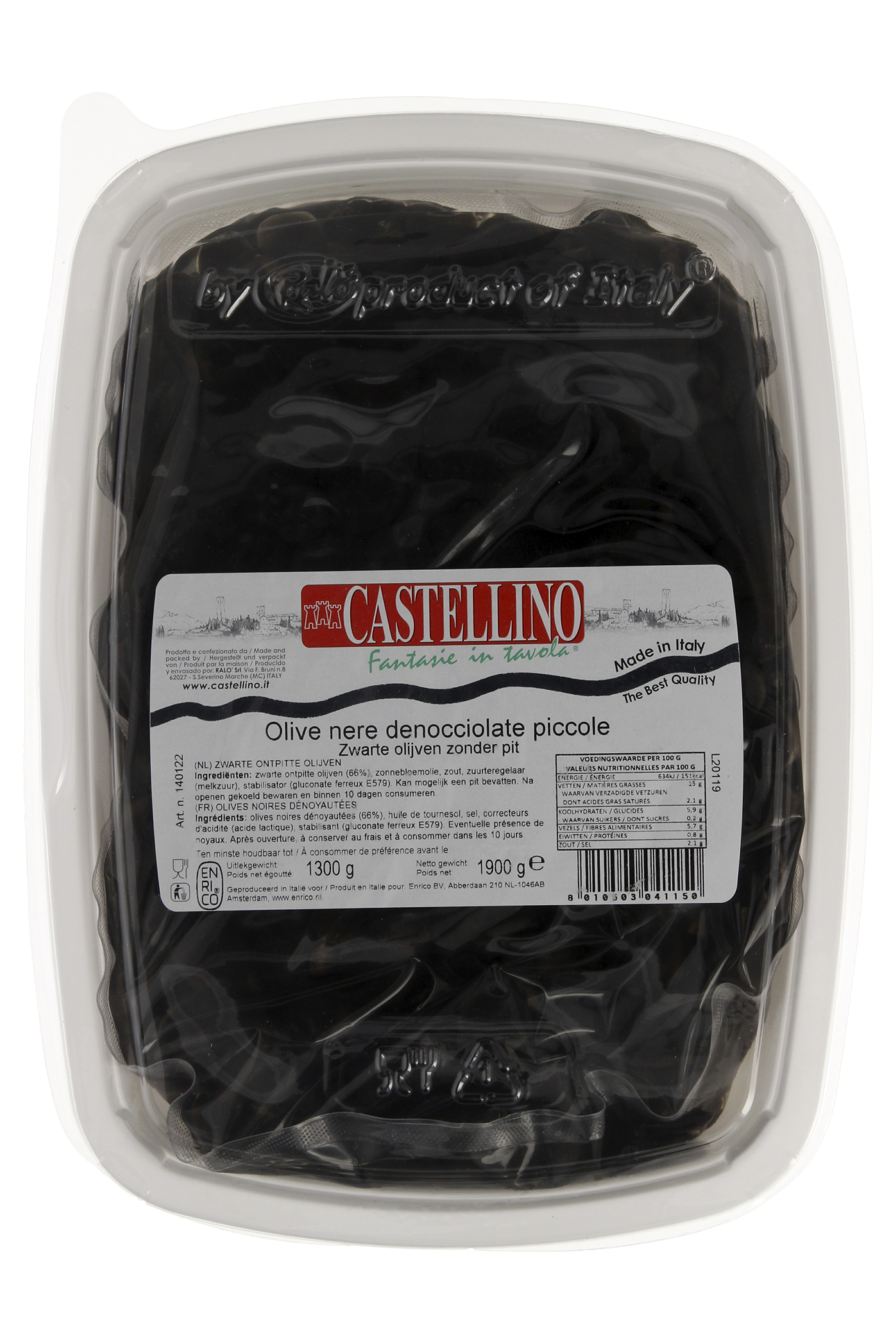 21792 Olijven zwart z.pit castellino 1x1,90 kg