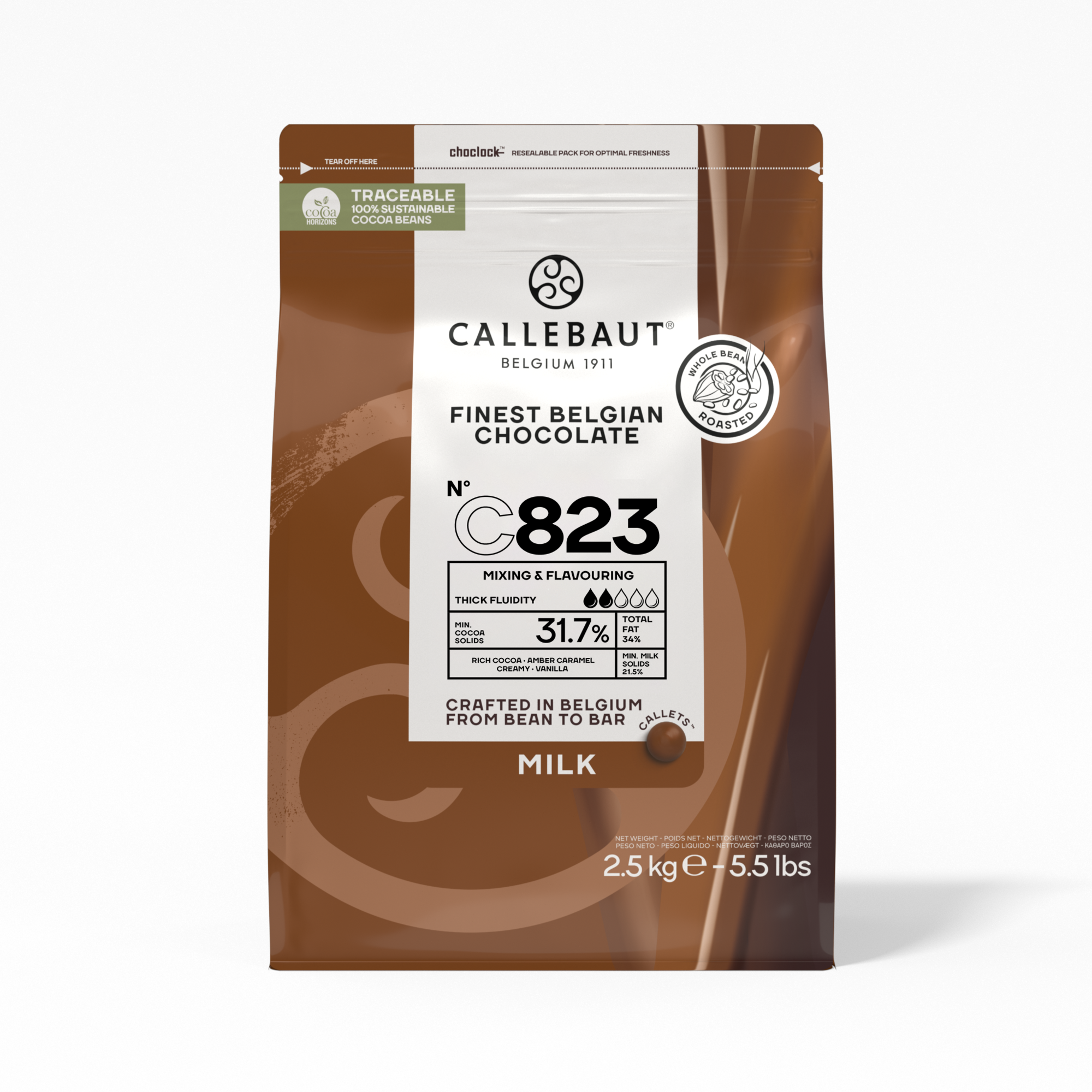 3236 C823 chocolade callets melk 1x2,50 kg