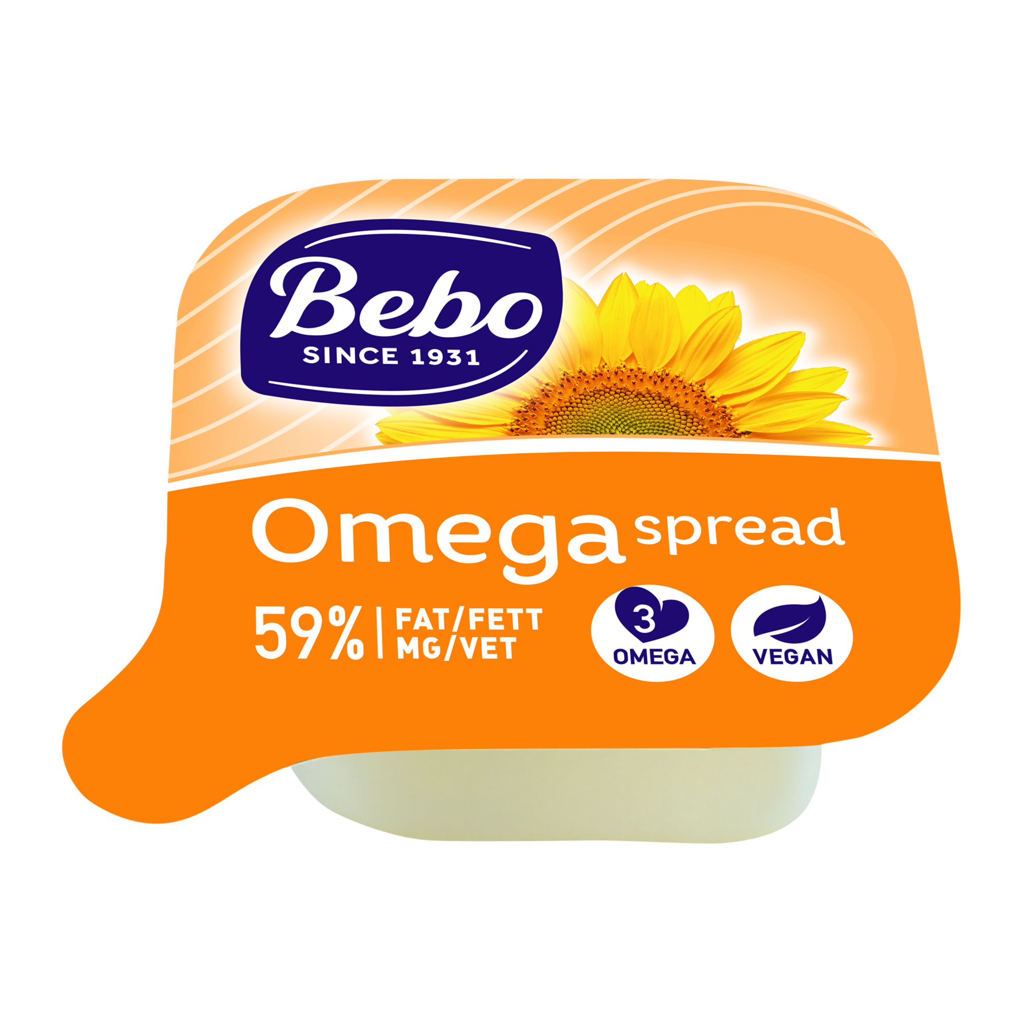 33647 Omega spread margarine kuipjes 400x10 gram