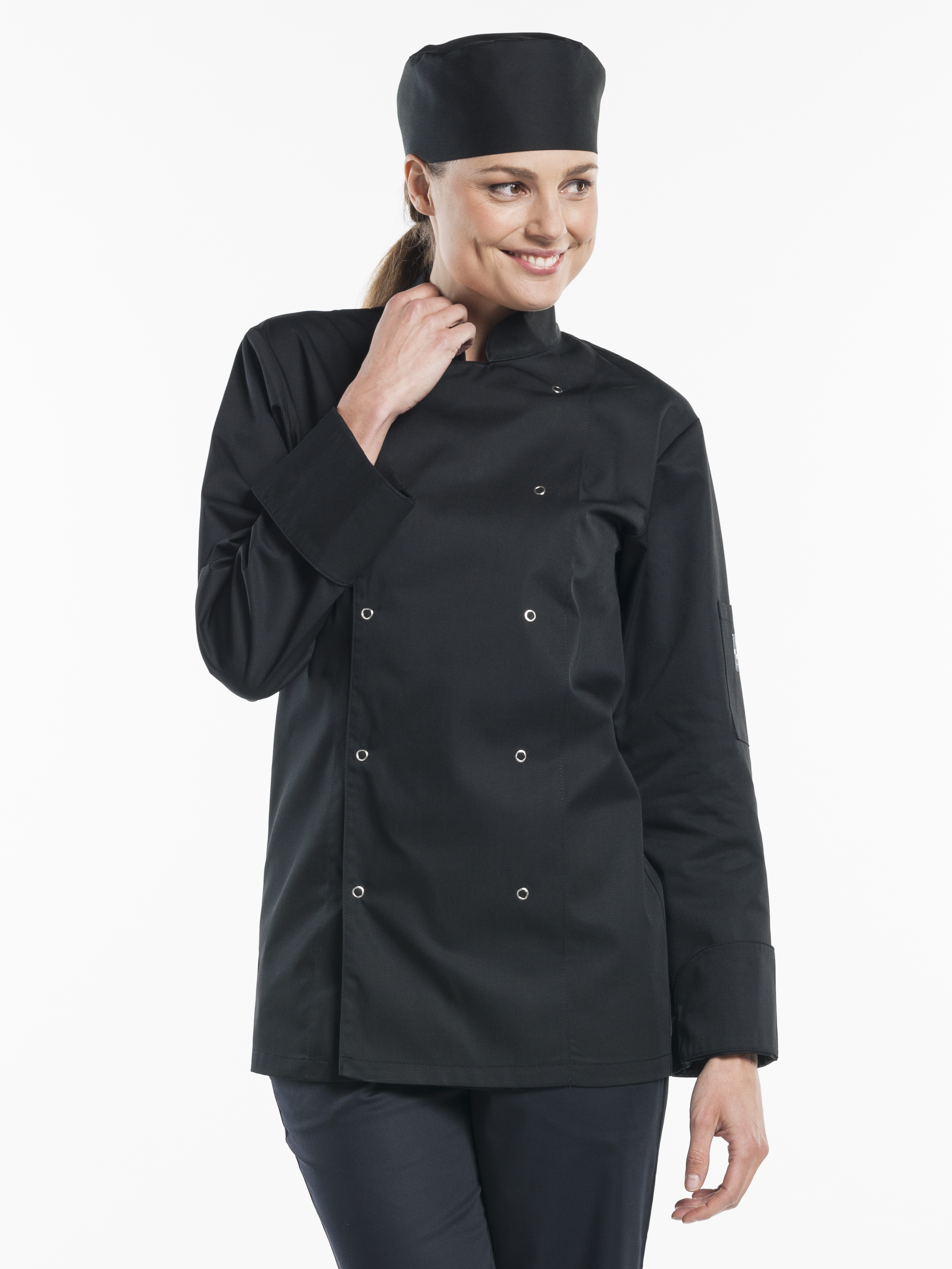 48814 Chef jacket hilton poco black maat l