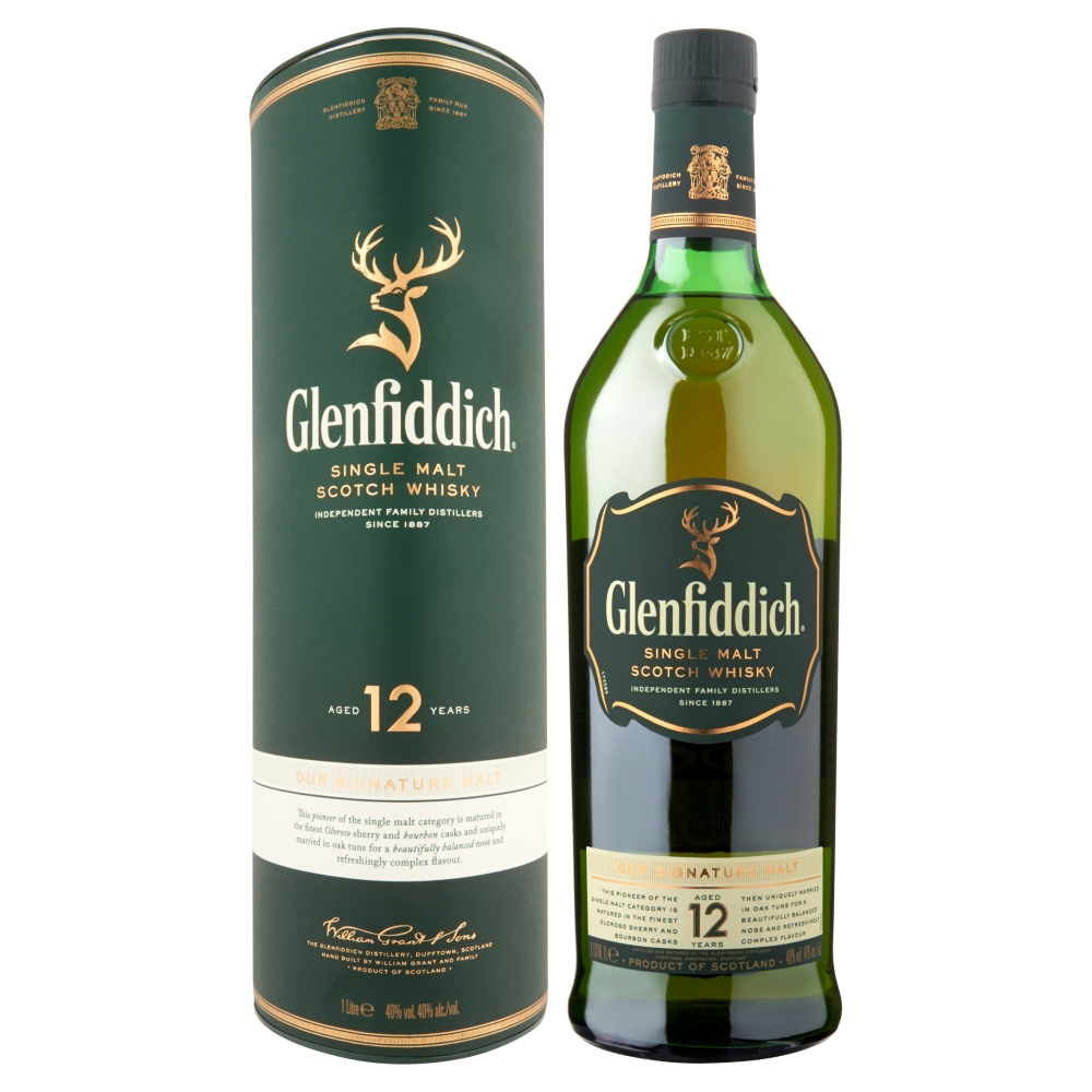 53563 Glenfiddich whisky malt 12 years 1ltr