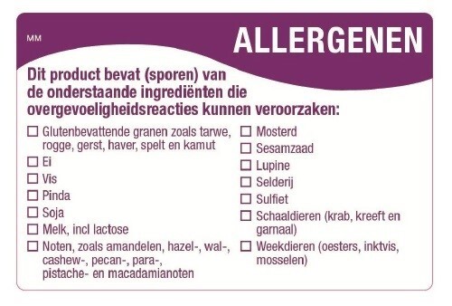 60779 Multi allergieen sticker (14) rechth. 1x500 st