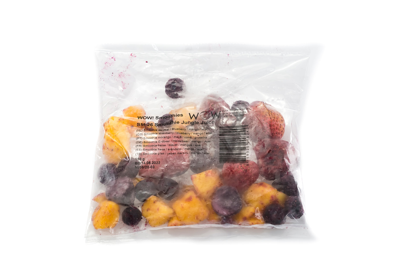 61751 Smoothie aardbei & bosbes & mango & acai 33x150 gr