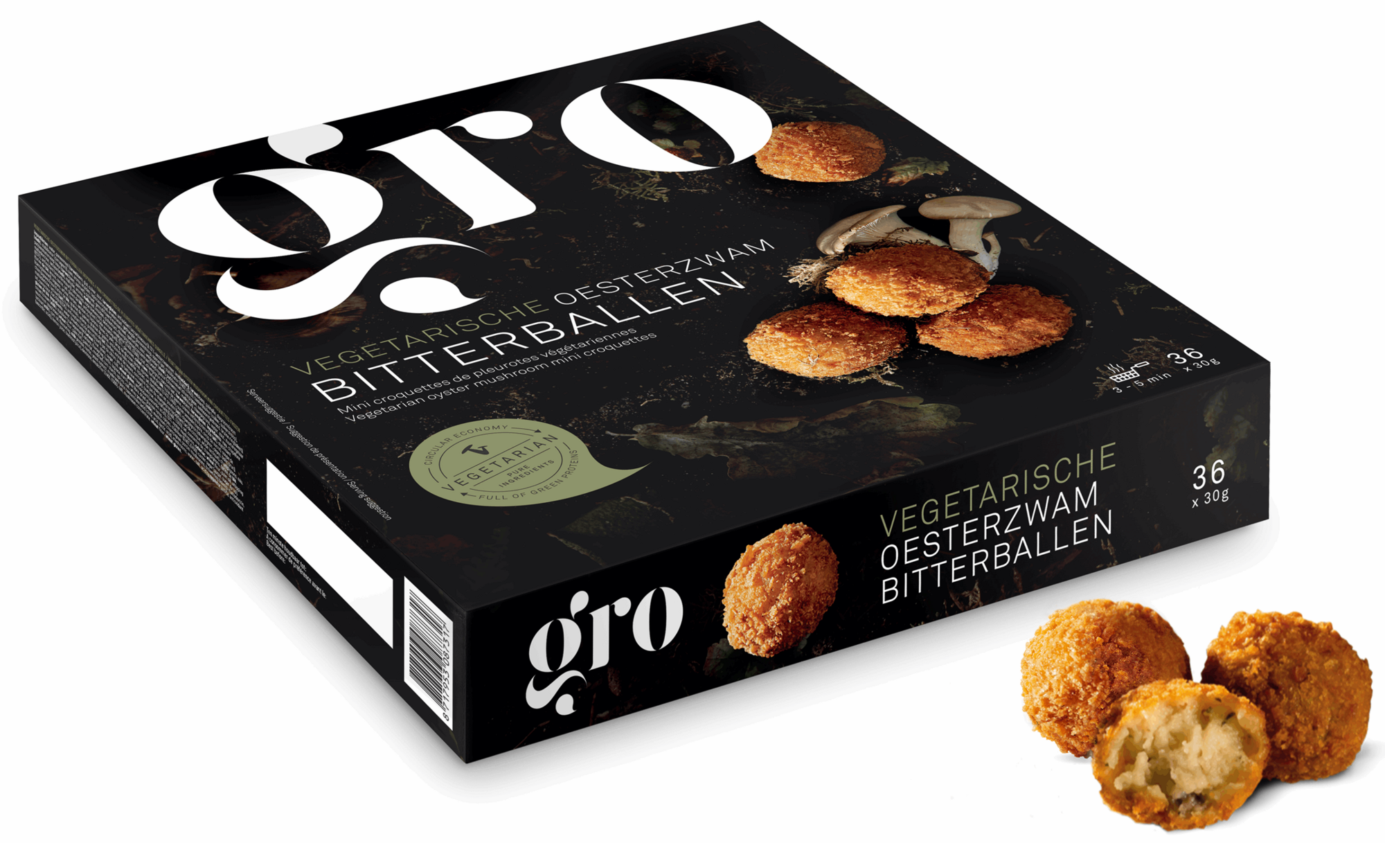 64095 Oesterzwam bitterballen 36x30 gr