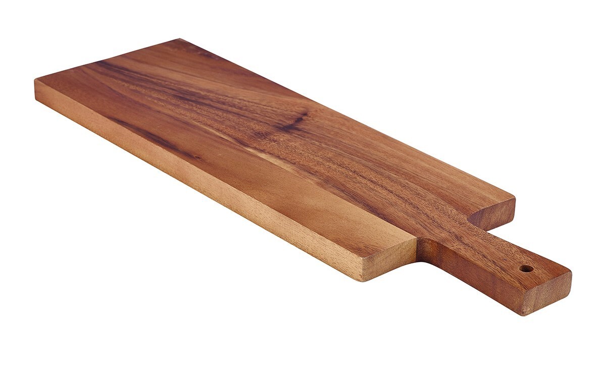 65133 Langwerpige acacia plank 38x15x2cm. 1st