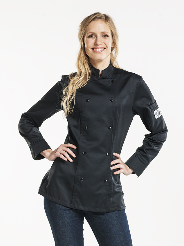 66583 Lady chef jacket comfort black maat s