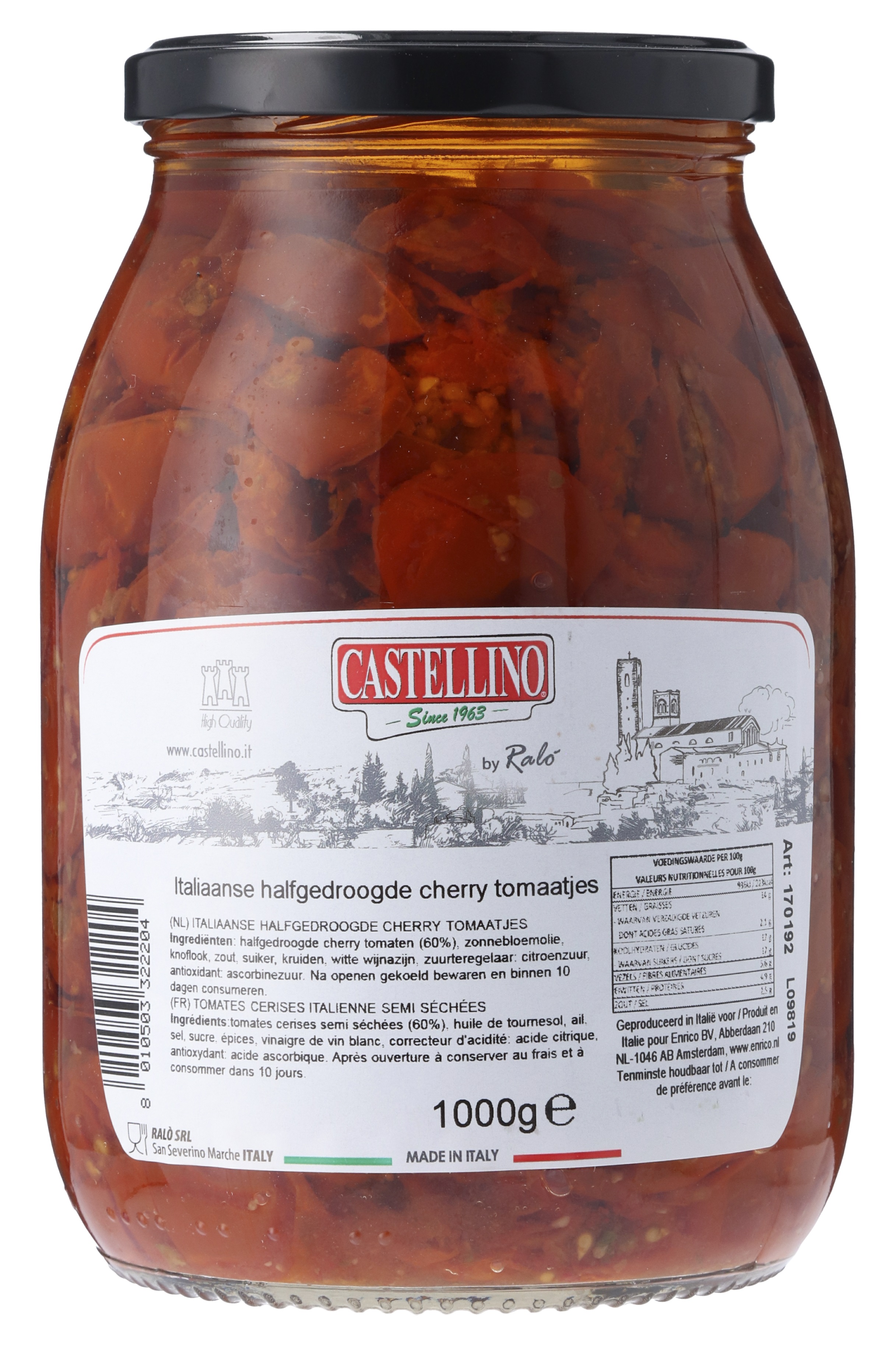 66755 Italiaanse halfgedroogde cherrytomaten 1kg.