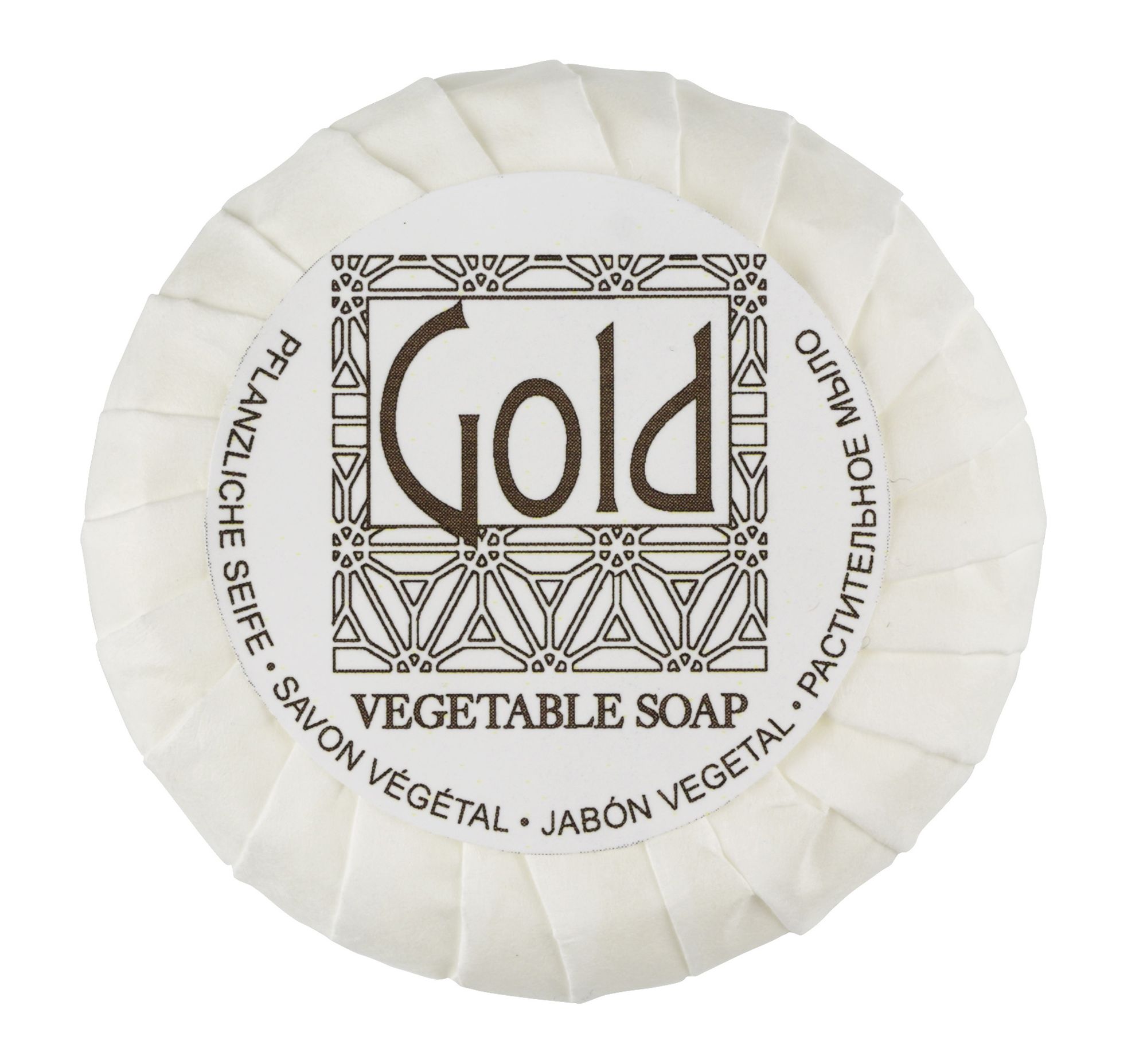 67734 Soap gold pleat wrappend vegan friendly 280x15 gr