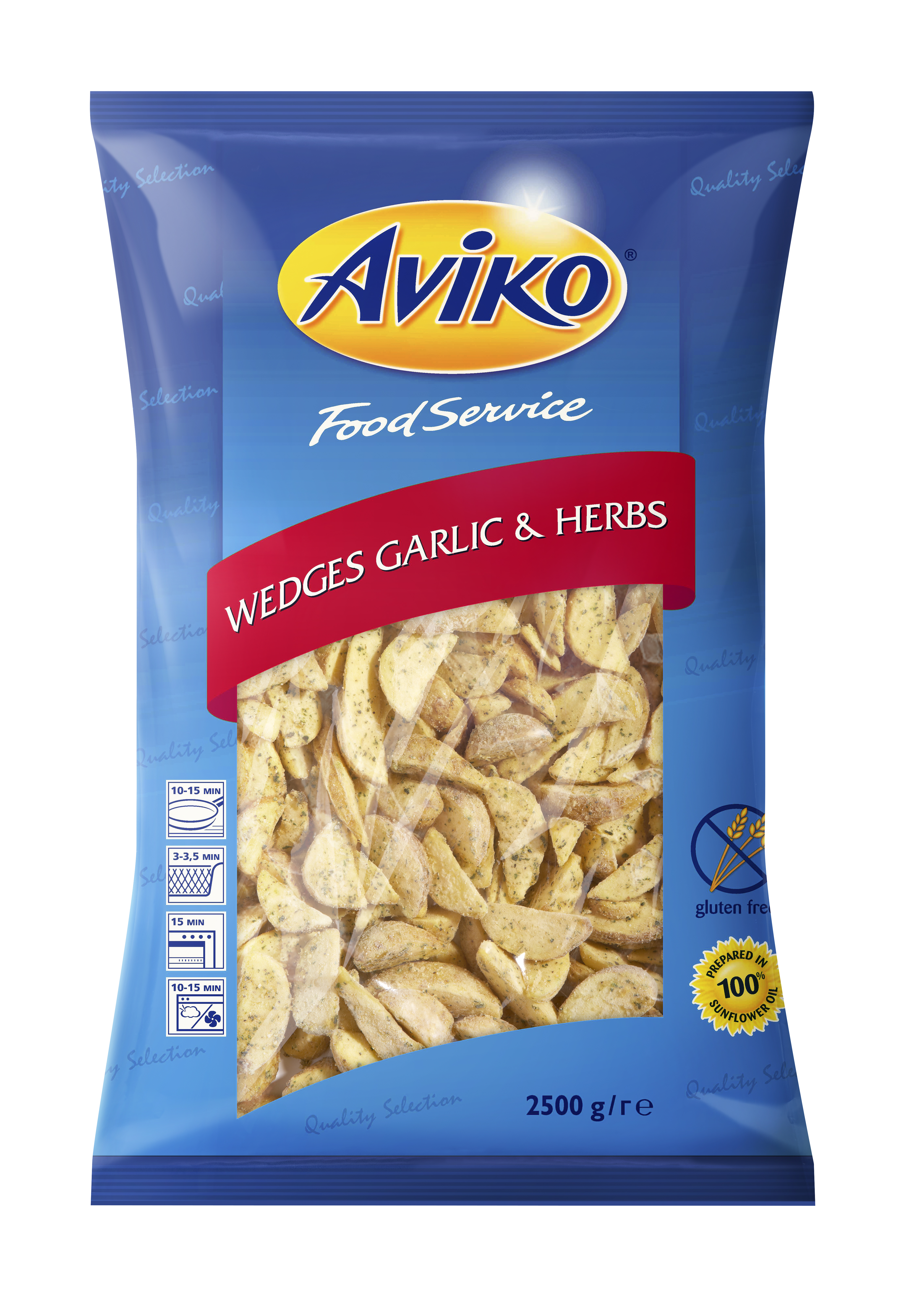 70089 Seasoned wedges garlic & herbs 4x2,5 kg