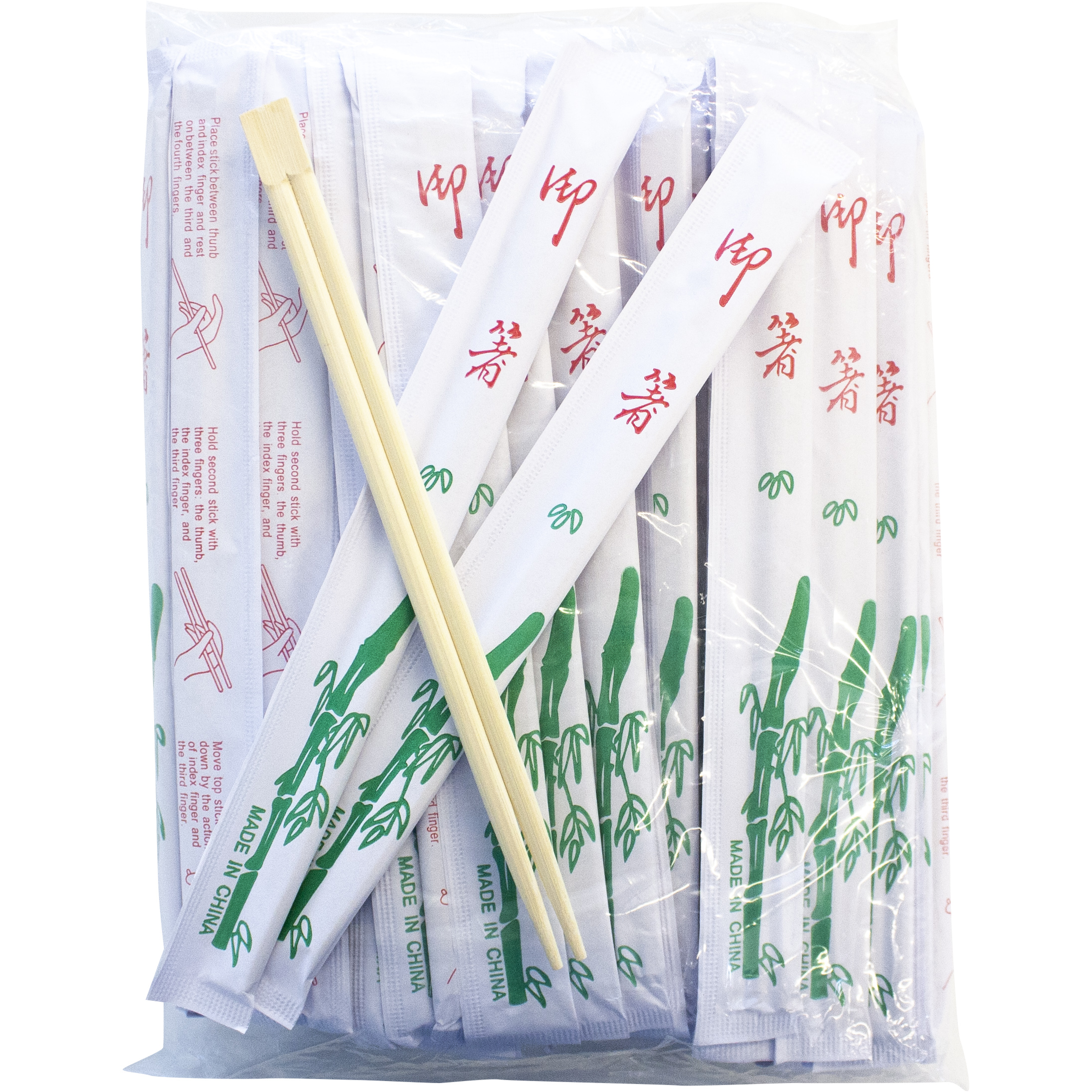 72212 Chopsticks white wrap bamboo 23cm 100st