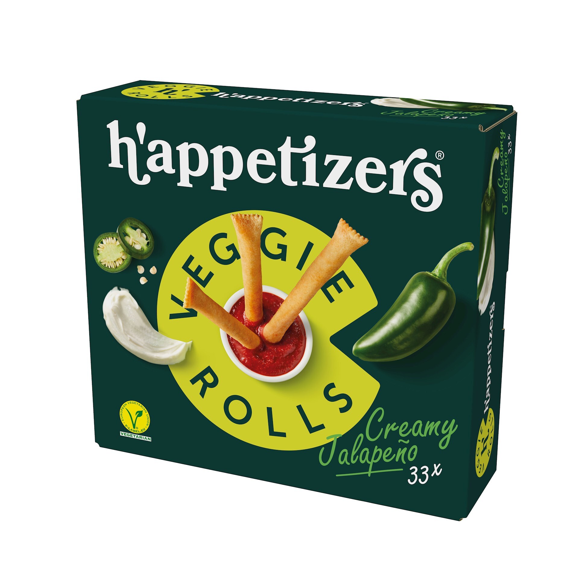 72992 H'appetizers veggie rolls creamy jalapeno 33x17 gr