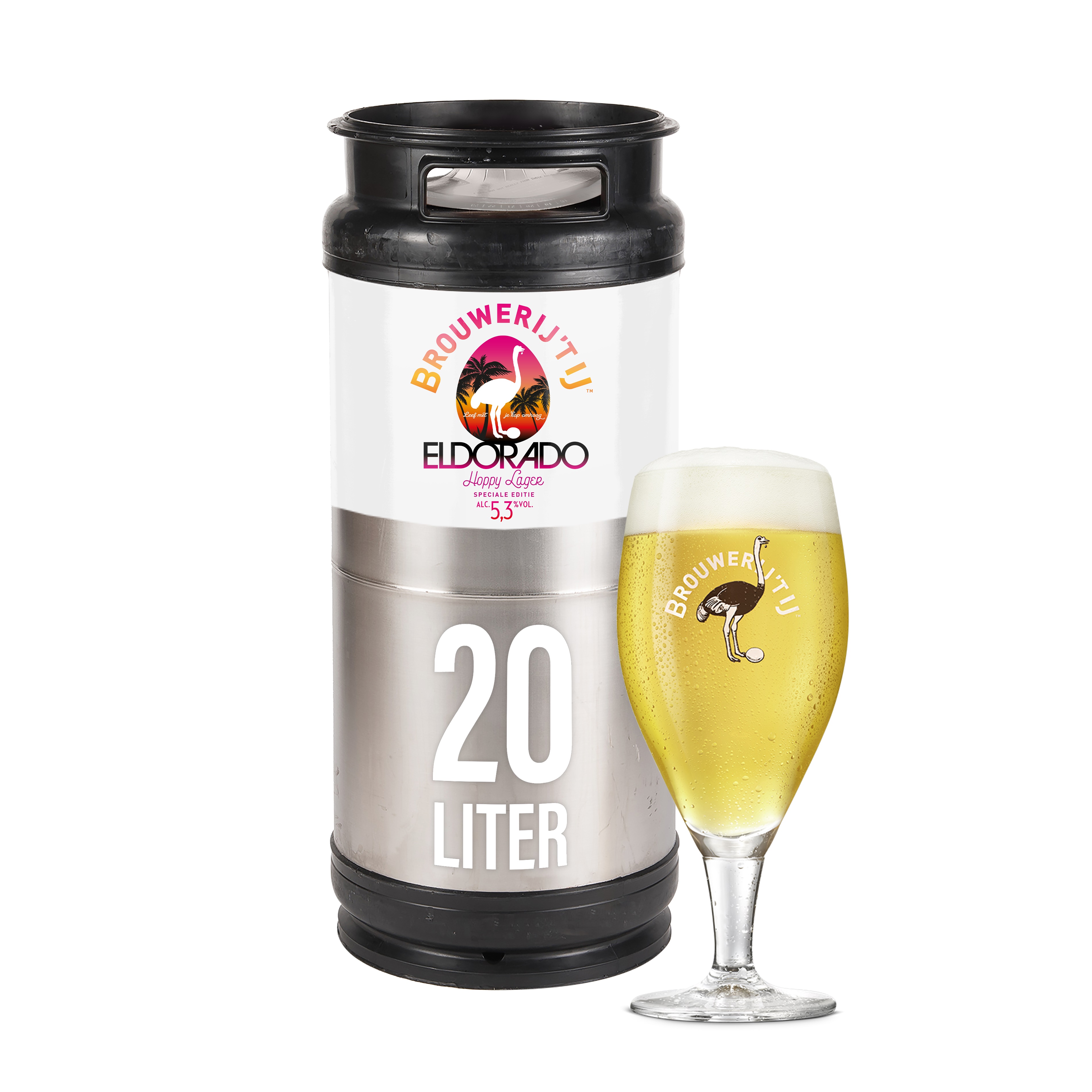 77233 't IJ El Dorado hoppy lager bier fust 20 liter