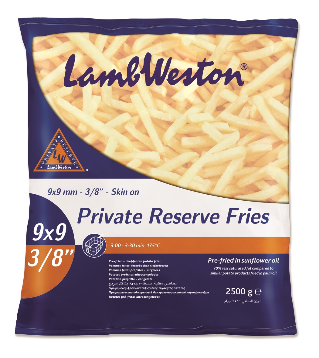 77323 Private reserve fries skin on 9/9 4x2,5 kilo