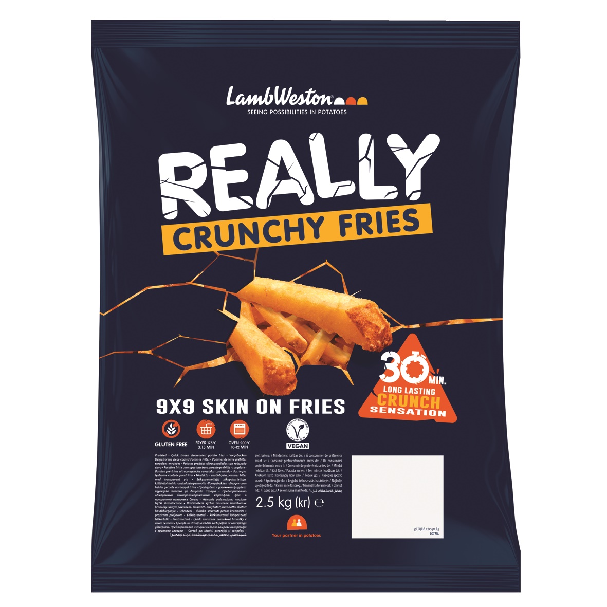 77453 Really crunchy fries skin on 9/9 4x2,5 kilo