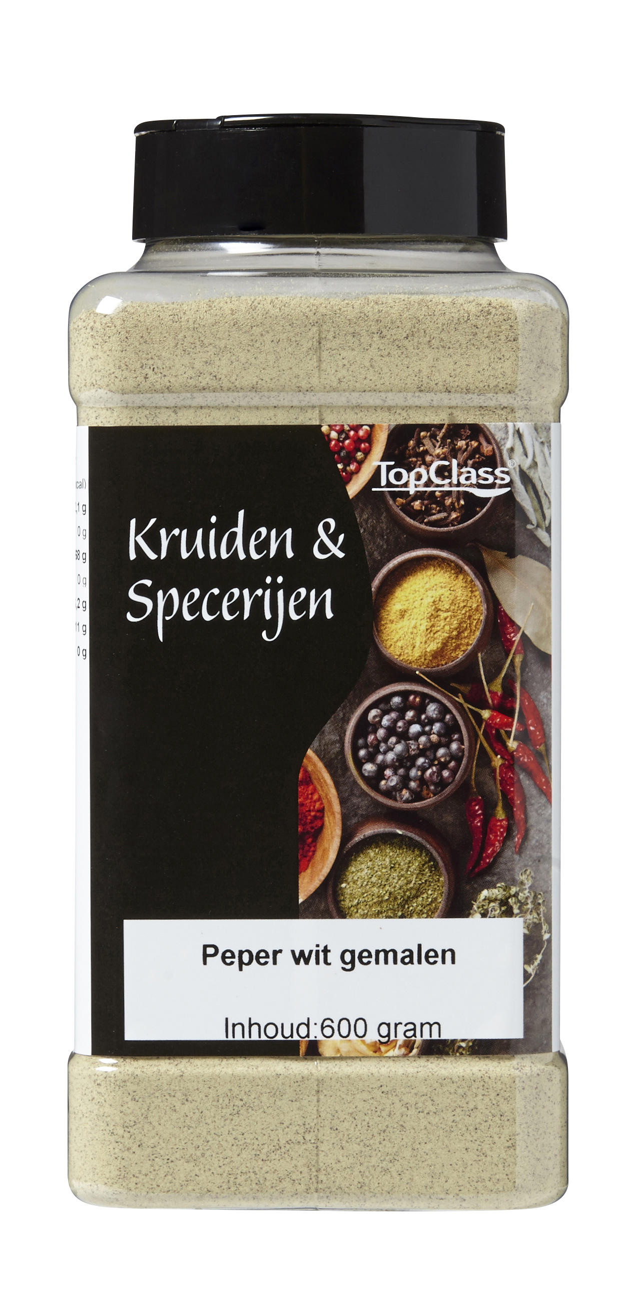 77878 Witte gemalen peper strooibus 500 gram