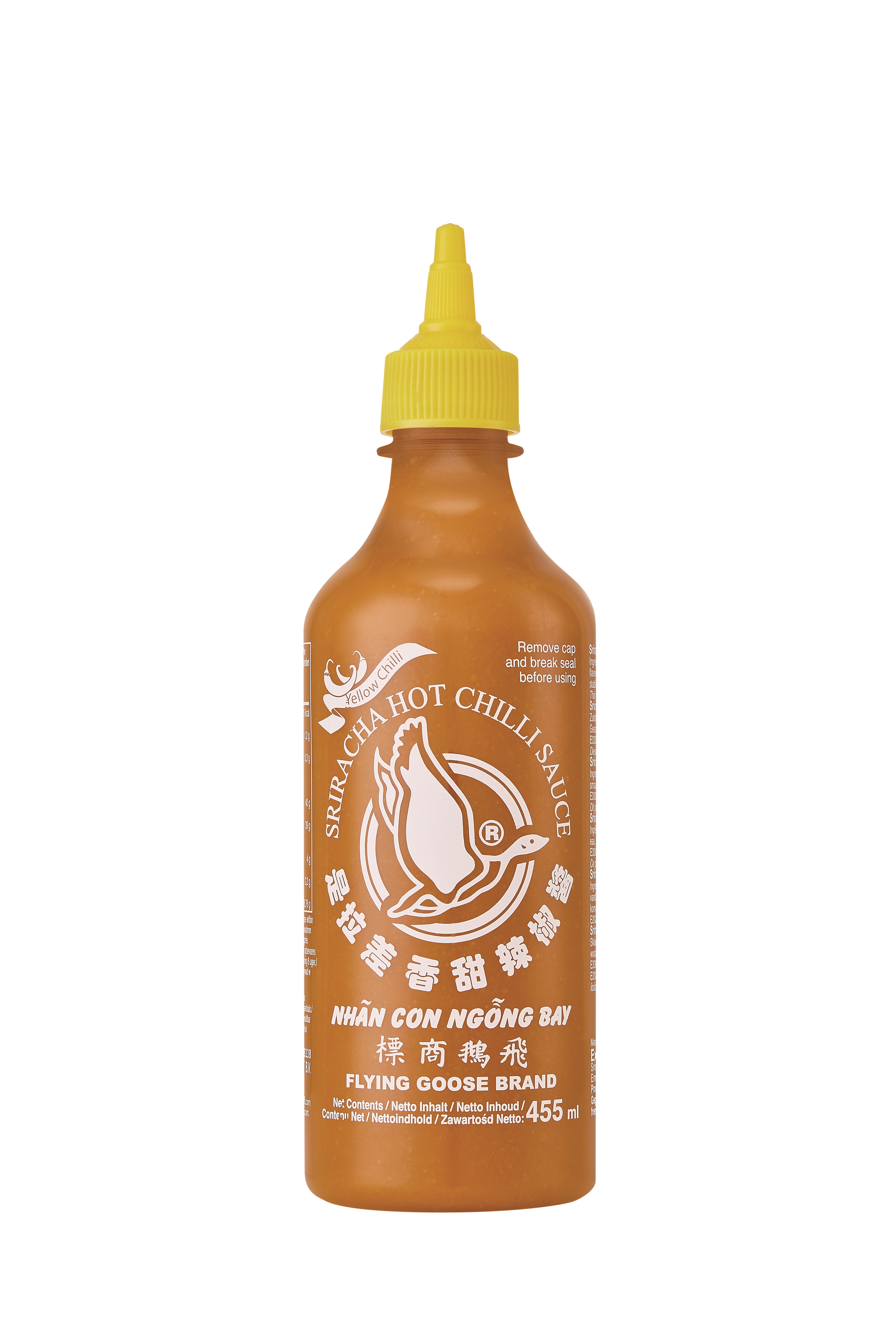 78076 Sriracha chili saus geel 455ml