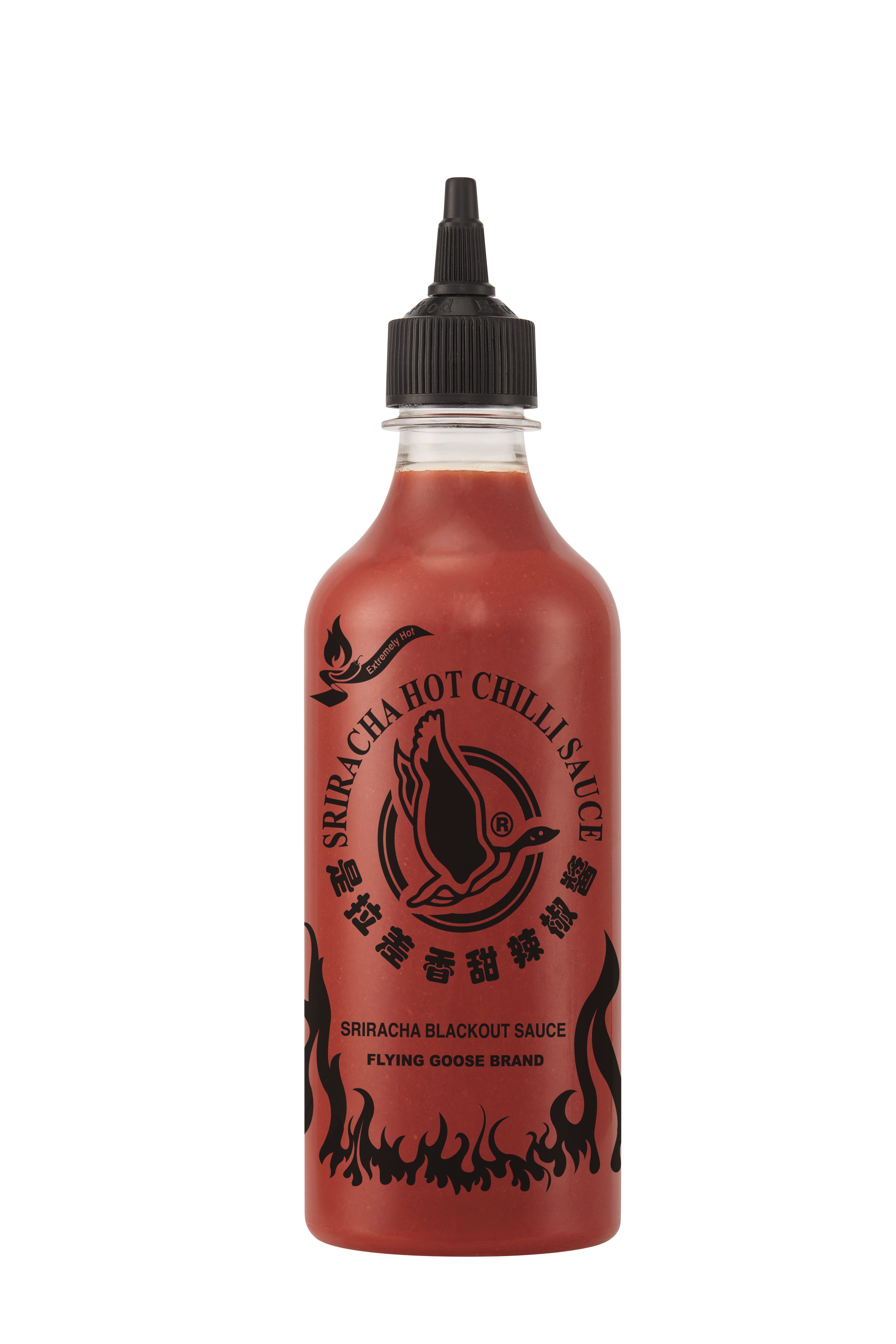 78077 Sriracha chili saus black out 455ml