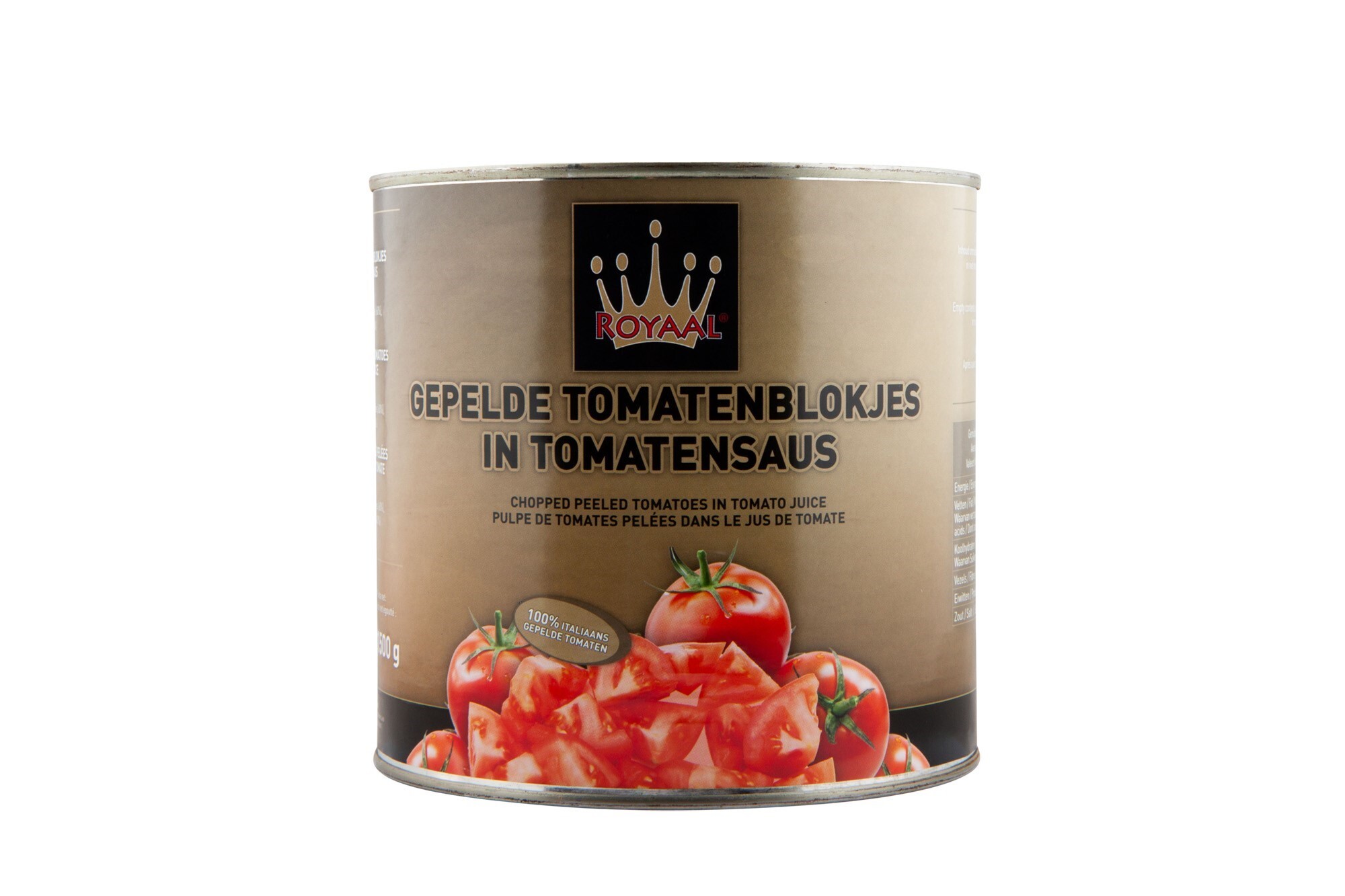 78116 Gepelde tomaten blokjes blik 2,5 liter